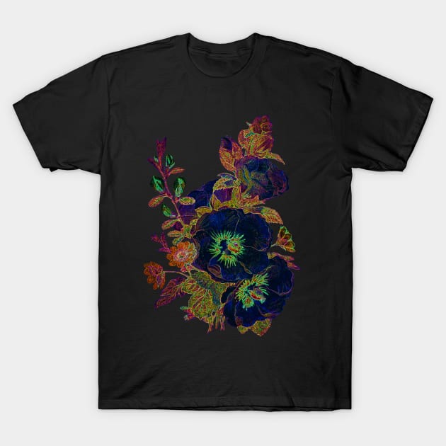 Black Panther Art - Glowing Flowers in the Dark 10 T-Shirt by The Black Panther